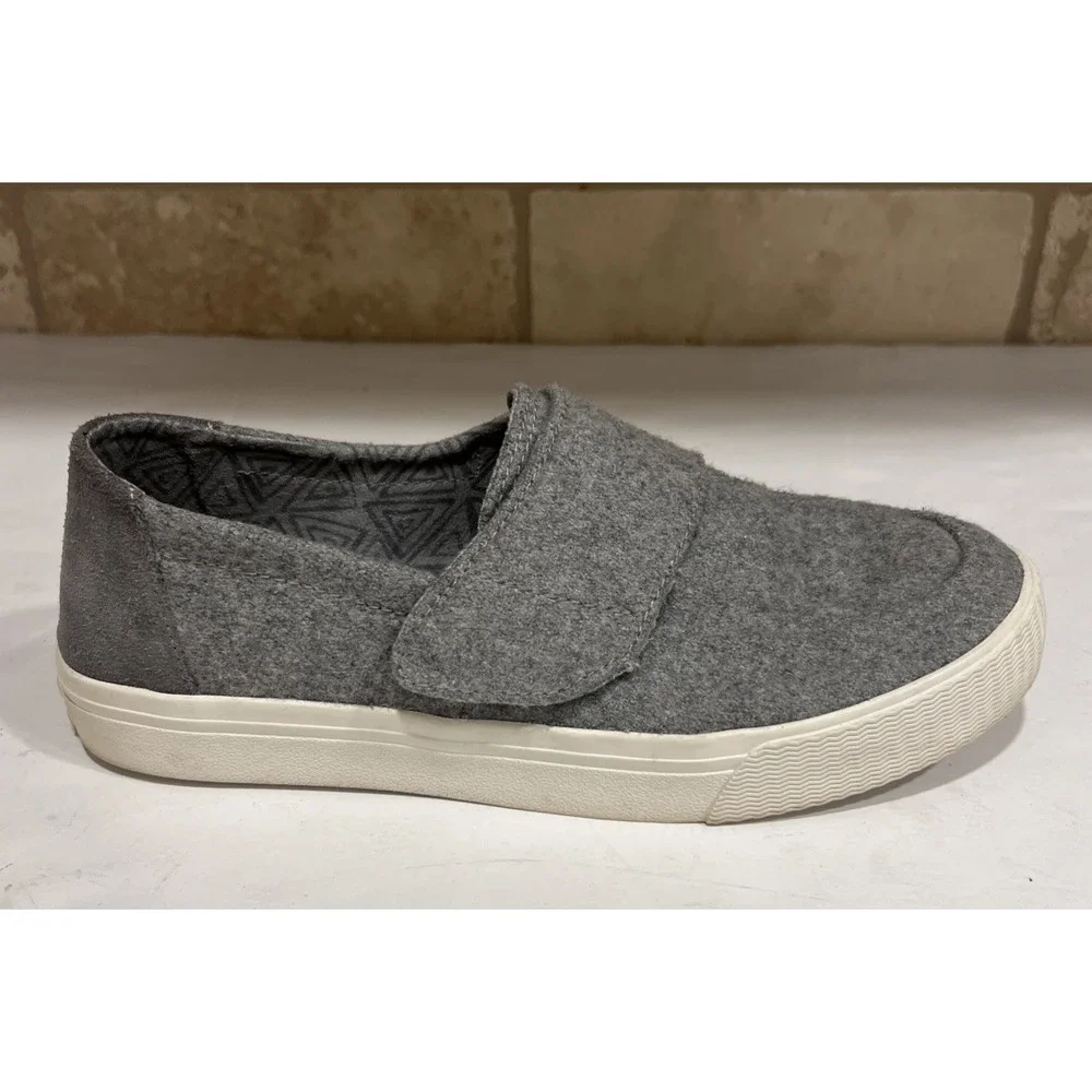 TOMS Altair Slip-On Hook Loop‎ Loafers Women's Wool Suede Gray Size 7.5